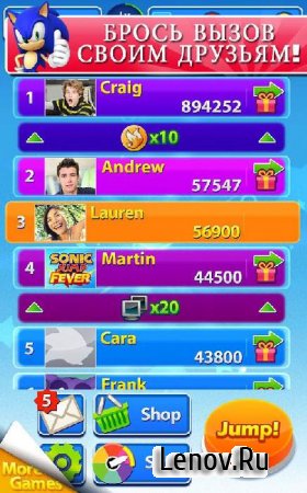 Sonic Jump Fever v 1.6.1 Мод (много денег)