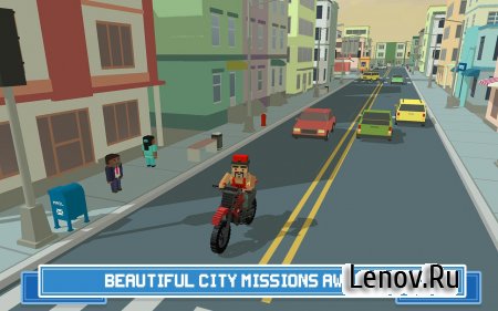 Moto Rider 3D: Blocky City 17 (обновлено v 1.4) (Mod Money)