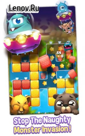 Naughty Monster Story v 1.6.0 Мод (Unlimited Coins/Jewels/Boosters/100 Moves)