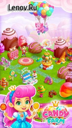 Candy Farm: Magic cake town & cookie dragon story v 1.27 Мод (Unlimited Gems/Coins)