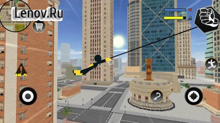 Black Iron Stickman Rope Hero Crime Gangstar v 1.2 Мод (Unlimited Coin/Gems)