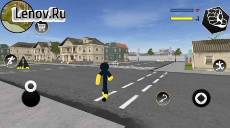 Black Iron Stickman Rope Hero Crime Gangstar v 1.2 Мод (Unlimited Coin/Gems)