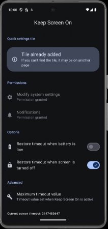 Keep Screen On v 1.17.1 Мод (полная версия)